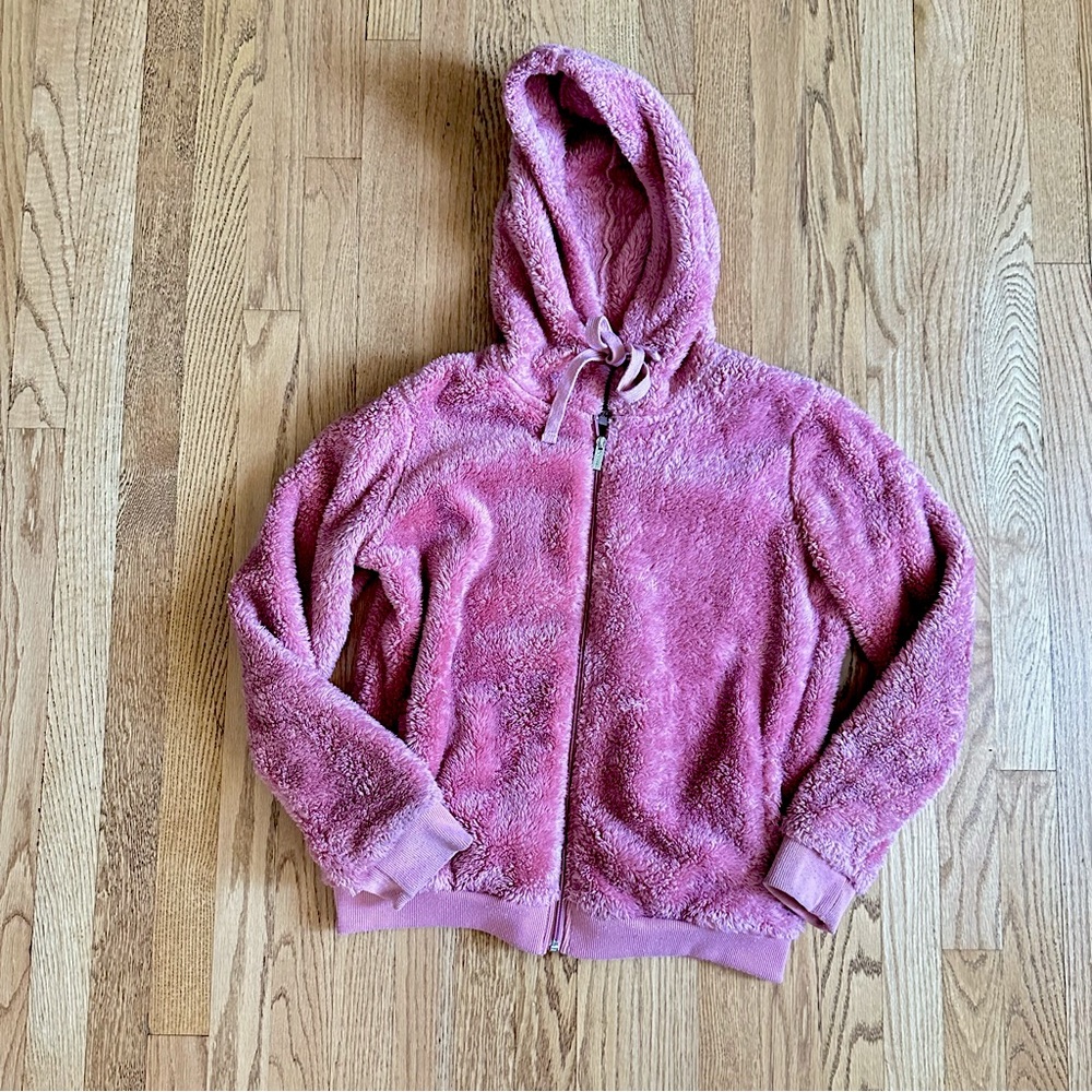 Palomares Sports Relaxed Sherpa Fleece Hoodie (L) – Dusty Rose Fuzzy Cozycore